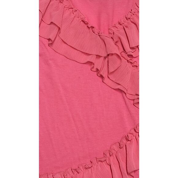 Elle ruffle sleeveless pink blouse women's medium - Picture 4 of 6